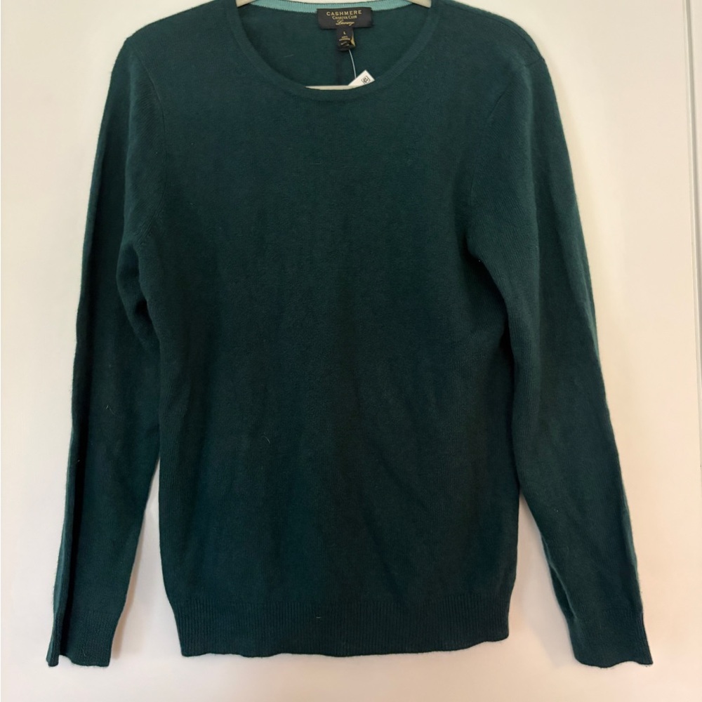 NWT Charter Club Teal Cashmere Pullover